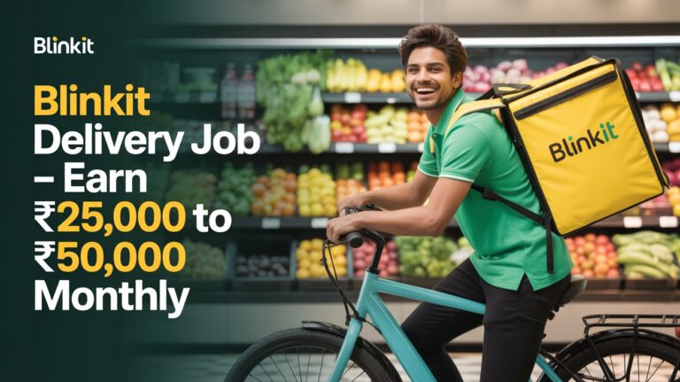 Blinkit Delivery Boy बनने का पूरा गाइड ₹25,000 – ₹50,000महीना कमाएं